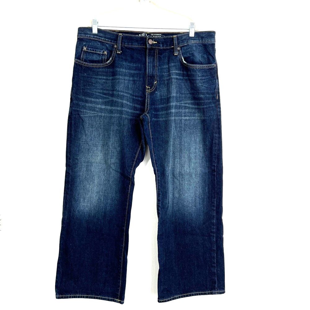 Old Navy Mens 38x30 Fit 28 Authentic Loose Carpenter Dark Jeans‎ Denim Y2K Baggy
